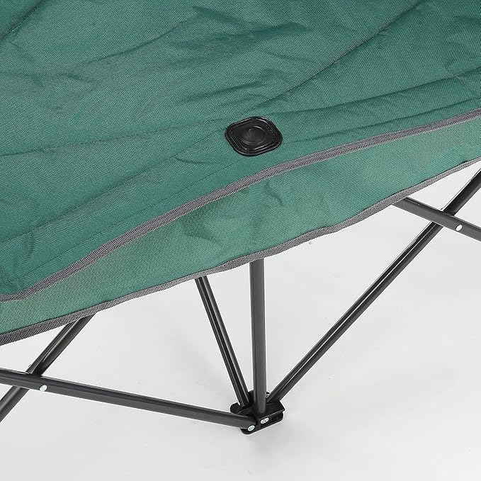 ARROWHEAD OUTDOOR Portable Folding Double Duo Camping Chair Loveseat w/ 2 Cup & Wine Glass Holder, Carrying Bag, Supports up to 500lbs