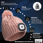 Classic Rechargeable LED Warm Knit Beanie Head Light Hat Headlamp for Outdoor Activities