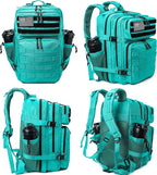 LHI Military Tactical Backpack for Men and Women 45L Army 3 Days Assault Pack Bag Large Rucksack with Molle System - Lake Blue