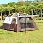 KTT Large Tent 6-8-10 Person,Family Cabin Tents,2 Rooms,2 Doors and 4 Windows with Mesh,Straight Wall,Waterproof,Double Layer,Big Tents for Outdoor,Picnic,Camping,Family Gathering
