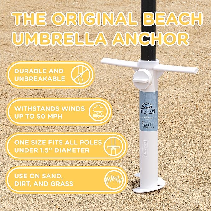 Universal Beach Umbrella Anchor, White, 10 in