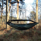 DD Hammocks Frontline Hammock - Olive Green - Portable Lightweight Camping Jungle Hammock with Mosquito Net for Outdoor Backpacking & Hiking