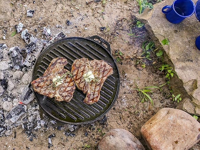 Lodge Cast Iron Cook-It-All Kit. Five-Piece Cast Iron Set includes a Reversible Grill/Griddle 14 Inch, 6.8 Quart Bottom/Wok, Two Heavy Duty Handles, and a Tips & Tricks Booklet.