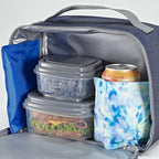 Fit & Fresh Cool Coolers Soft Ice, Flexible Stretch Nylon Reusable Ice Packs for Lunch Boxes & Coolers, Aqua Tye Dye, 2 Count (Pack of 8)