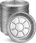 MontoPack 9” Aluminum Foil Pie Pans | Round Disposable Containers with Angled Walls for Tart Baking, Storing, Serving & Reheating | Freezer and Oven Safe, Recyclable | 50-Pack of Cake Tins