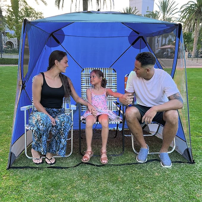 CoverU Sports Tent Pod For 3-4 People - RAIN or Sun Protection – NEW Large Pop Up Climate Canopy Shelter – Soccer, Football, Softball & Other Sporting Events and Parades - Patented and Patents Pending