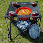 Camerons All-in-One Tailgating Table - Portable Folding Camping Table with Insulated Cooler, Food Basket, Cup Holders & Travel Bag - Collapsible Picnic Table for Outdoor BBQs, Beach & Camp Trips