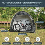Bike Storage Tent, Anti-Dust Waterproof Bicycle Tent, Portable Bike Storage Tent for 3-4 Bikes, Foldable Bike Shelter for Garden, Camping, Outdoor - Grayish Green