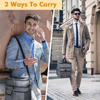 Tirrinia Large Insulated Lunch Box for Women Men, Double-Layer Leak-Proof Reusable Lunch Bag with 4 Pockets for Adult, Lunch Bag Cooler Tote for Office Work and Travel,Carbonarius