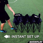 QUICKPLAY PRO Portable Folding Bench – Available in 4, 6, and 9 Seats & 6-Seat Shelter | Heavy-Duty, Fast Set-Up Seating for Sports, Camping, and Outdoor Activities
