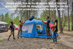 Wenzel Klondike 8 Person Water Resistant Tent with Convertible Screen Room for Family Camping