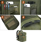 LHI Military Tactical Backpack for Men and Women 45L Army 3 Days Assault Pack Bag Large Rucksack with Molle System - Green