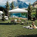 EROMMY 10x10 Pop Up Tent, Easy to Set Up Outdoor Canopy, Portable Gazebo for Events, Parties, Camping with Wheeled Bag, 4 Sand Bags, 4 Ropes and 8 Spikes(White)