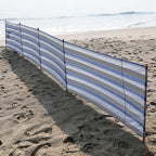ERDA Surf Stripe Pro Beach Recycled Polyester Rip-Stop 20 ft Lightweight Windscreen, Privacy Screen, Wind Blocker, Free Matching Shoulder Bag (New Mahogany Wood Poles)