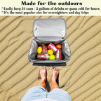 Insulated Cooler Bag Bluetooth Speakers 24 cans 2 gallons Food Drinks | Rechargeable Battery Supports iOS & Android | Leakproof Foldable Travel Camping Hiking
