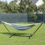 GarveeLife Double 2 Person Hammock, Indoor Outdoor Standing Hammock with Space Saving Steel Stand, Carry Bag, 450 LBS Weight Capacity, Suitable for Garden Camping Beach, Ocean