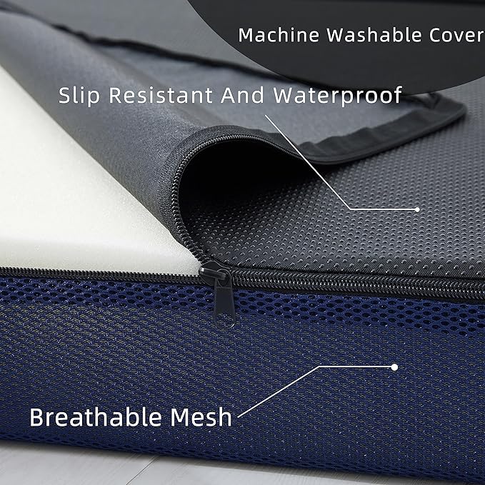 Sleeping Mats for Adults,Memory Foam Camping Trifold Mattress,Folding Pad,Machine Washable Cover,Floor Guest Bed
