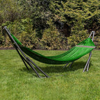 Best Home Fashion Hammock for 2 Persons with Collapsible Steel Stand 600 lbs Capacity- Portable Carrying Case, Adjustable, Perfect for Camping Beach Patio, EZ Daze Foldable Hammock with Stand- Green