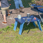 Life is Good Family Portable Outdoor Folding Table with Adjustable Height and Carry Bag for Beach, Camping, 30lb Weight Capacity, 22" x 20" x 16"