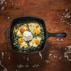 Commercial Chef 10.5-Inch Cast Iron Square Grill Pan, Pre-Seasoned Cast Iron, Integrated Hanging Hole in Handle, Works on All Cooktops Including Induction, Outdoor Skillet for Campfires, CHFL75