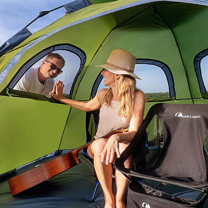 MOON LENCE Pop Up Camping Tent, 3-4 Person Portable Automatic Instant Tent Windproof for Camping, Hiking, Mountaineering