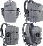 LHI Military Tactical Backpack for Men and Women 45L Army 3 Days Assault Pack Bag Large Rucksack with Molle System - Grey
