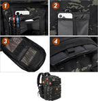 LHI Military Tactical Backpack for Men and Women 45L Army 3 Days Assault Pack Bag Large Rucksack with Molle System - Black CP