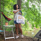 Camco Large Aluminum Side Table - Features Easy Setup & Supports Up to 110lbs - 19.5 L x 20” W x 24.25” H - Great for Camping, RVing & More - Folds to 2” (W) for RV Storage and Organization (51891)