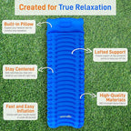 SereneLife Backpacking Air Mattress Sleeping Pad - Waterproof Lightweight Sleep Pad Inflatable Camping Sleeping Mat w/Carrying Bag - for Camping, Backpacking, Hiking