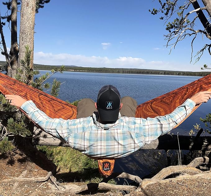 Kijaro Lightweight Hammock – Perfect Backpacking Hammock, Portable Hammock & Camping Hammock – Holds Up to 300lbs – Various Outdoor Hammock Colors & Patterns