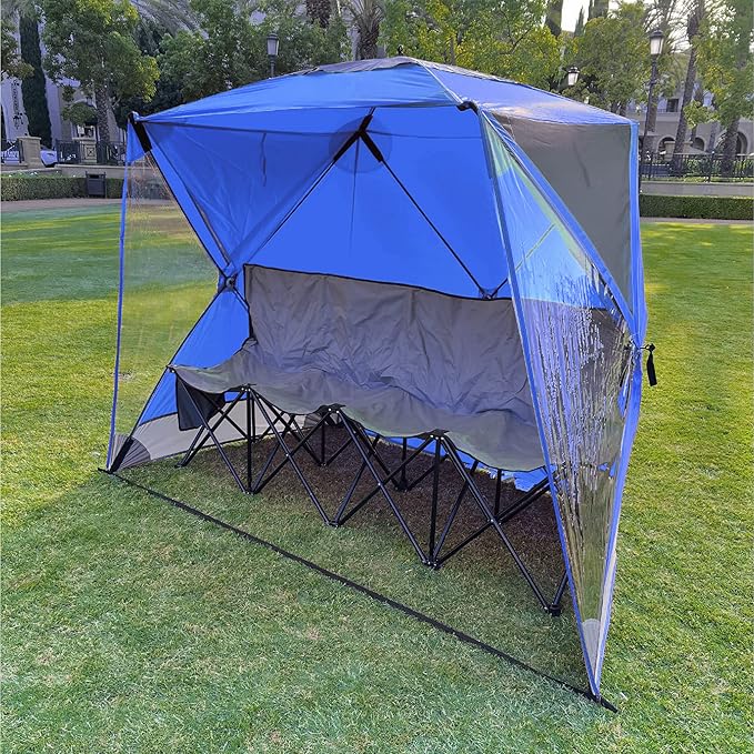 CoverU Sports Tent Pod For 3-4 People - RAIN or Sun Protection – NEW Large Pop Up Climate Canopy Shelter – Soccer, Football, Softball & Other Sporting Events and Parades - Patented and Patents Pending