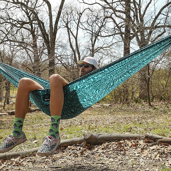 Kijaro Lightweight Hammock – Perfect Backpacking Hammock, Portable Hammock & Camping Hammock – Holds Up to 300lbs – Various Outdoor Hammock Colors & Patterns