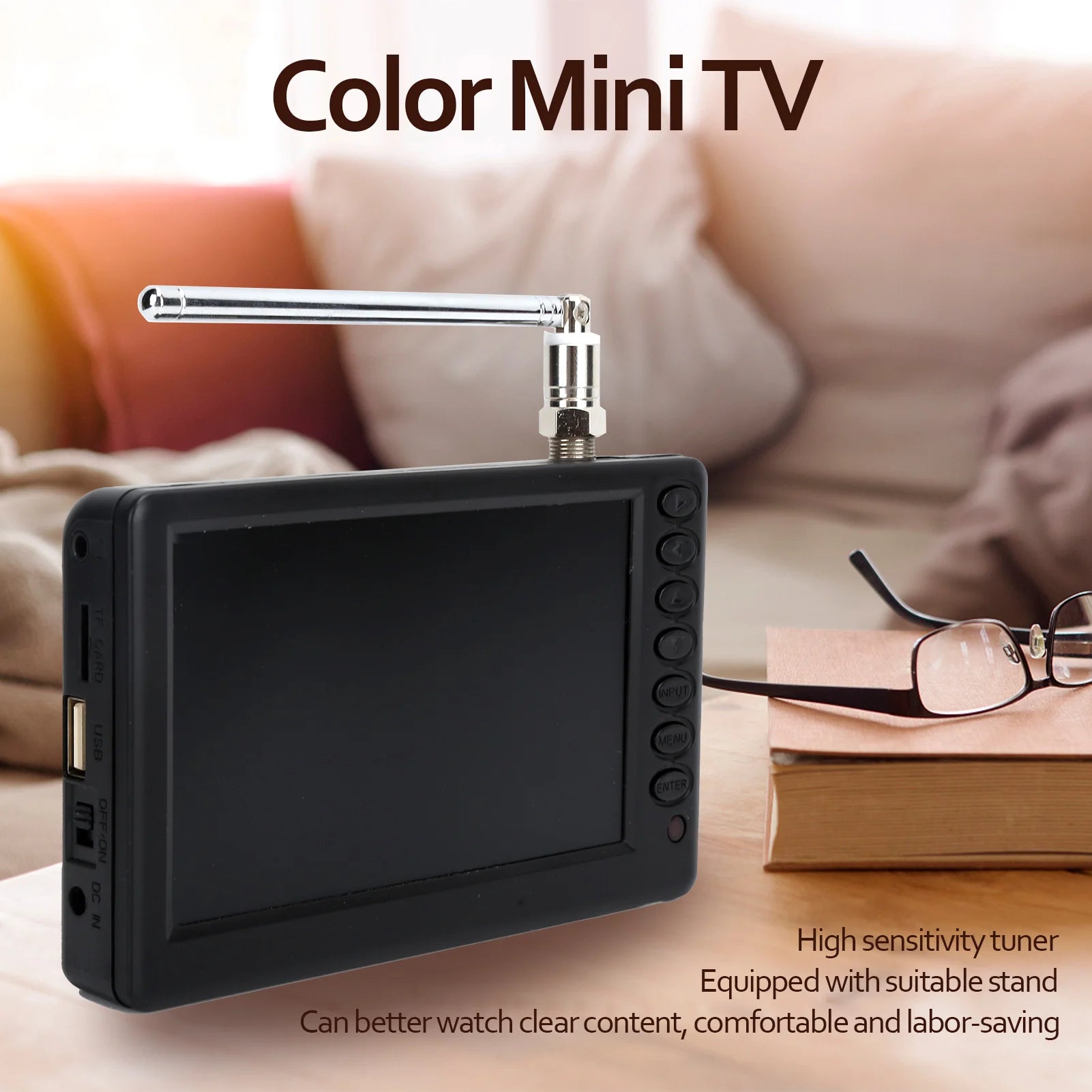Digital Television Portable Digital TV LEADSTAR US Plugs  5 Inch  ATSC TV Portable Digital TV for Car Camping Kitchen