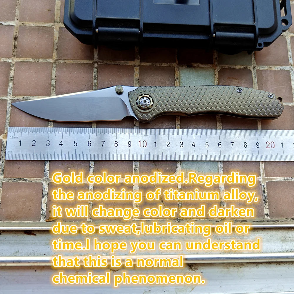 JUFULE 2025 DUK Titanium Handle Real 60+ HRC 154CM Steel Ceramic Bearings Pocket EDC Tool Camping Kitchen Outdoor Folding Knife