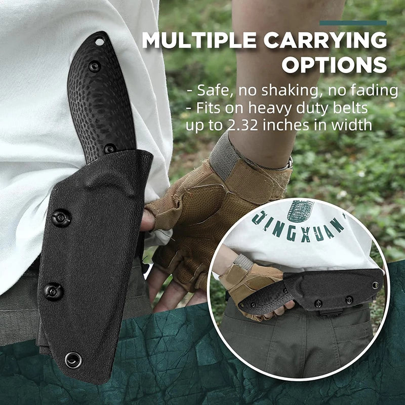 VNLA AUS10 Steel BladeKnife G10 Carbon Fiber Handle Sharp Fixed Blade Camping Kitchen Outdoor Survival Cutting Hunting EDC Knife