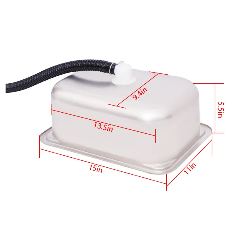 RV Table sink Stainless Steel  Wash Basin Picnic Wash Hands Ultra-light Washing Tank Outdoor Camping Kitchen Suppl