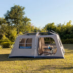 Sonuto Automatic Large Camping Tent 3-8 Person Quick Setup Double Hall Ridge Tent with Canopy for Outdoor Family Adventures