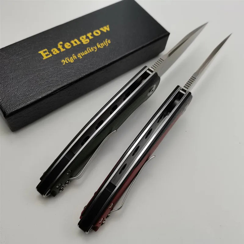 Eafengrow EF954 Folding D2 Blade G10 Pocket Survival Hunting Tactical Flipper Outdoor Camping Kitchen Rescue Gift EDC Knife
