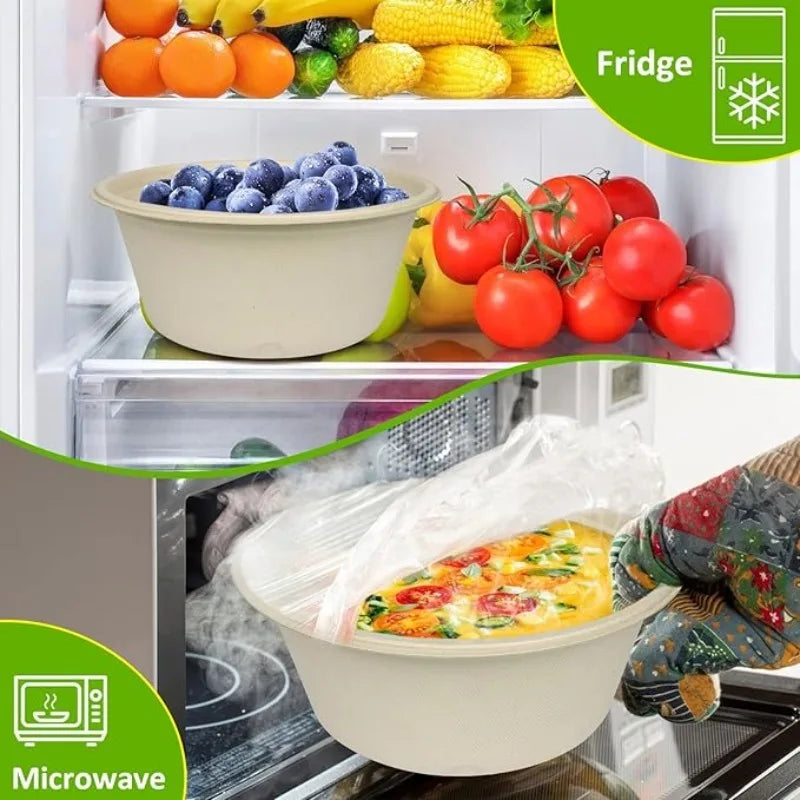 Disposable Lunch Box Paper Bowls Soup Salad Noodle Bowl Eco-Friendly Food Bowls Party Camping Kitchen Meal Preparation Container