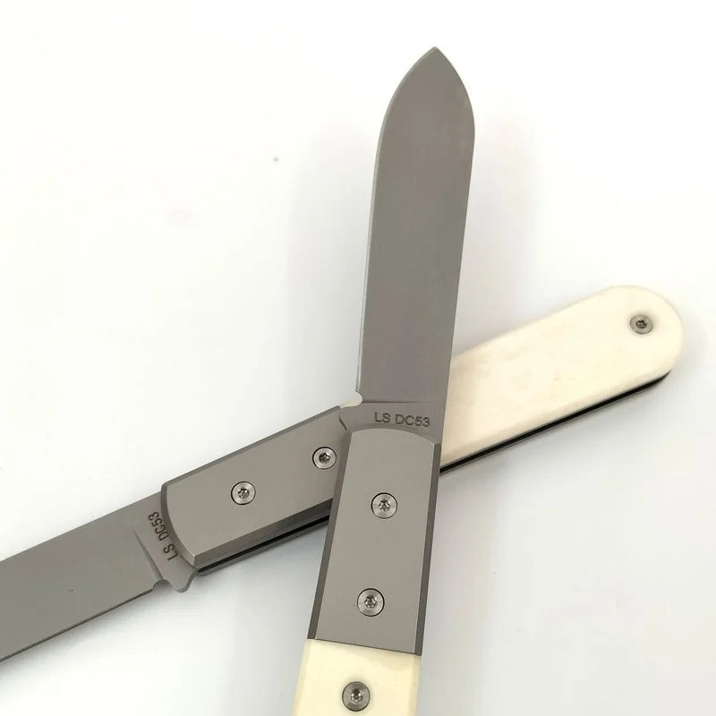 Free Wolf LS DC53 Blade Folding Pocket Knife Cow Bone Handle Camping Kitchen Hunting Outdoor EDC Tool Utility Knife