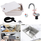 RV Table sink Stainless Steel  Wash Basin Picnic Wash Hands Ultra-light Washing Tank Outdoor Camping Kitchen Suppl