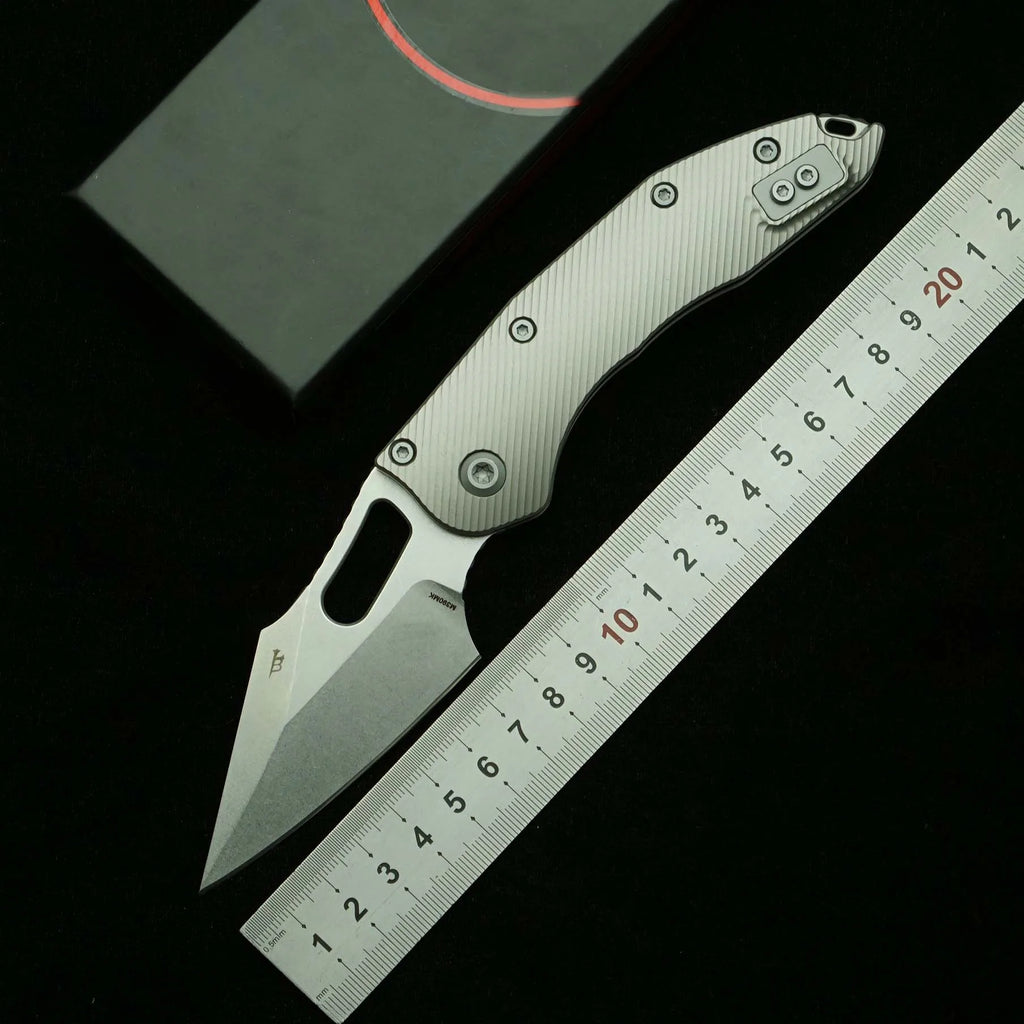 LEMIFSHE Stitch Mark M390MK Blade Titanium/Carbon Fiber/G10 Handle Outdoor Camping Kitchen Survival EDC Tool Folding Knife
