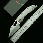 LEMIFSHE Stitch Mark M390MK Blade Titanium/Carbon Fiber/G10 Handle Outdoor Camping Kitchen Survival EDC Tool Folding Knife