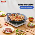 AIWILL No stick Grill Pan BBQ Baking Dishes Pans Multi-purpose Induction Cooker Outdoor Camping Kitchen Bakeware Household Tool