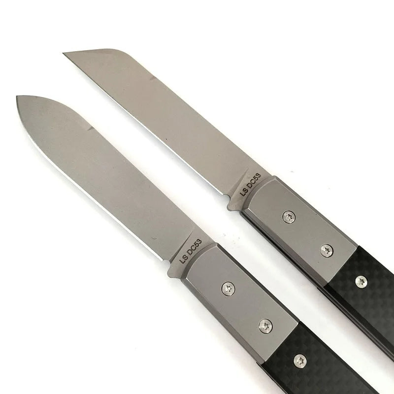 Free Wolf LI-steel DC53 Blade Carbon fiber Handle Camping Kitchen Hunting Outdoor Pocket EDC Tool Utility Folding Knife