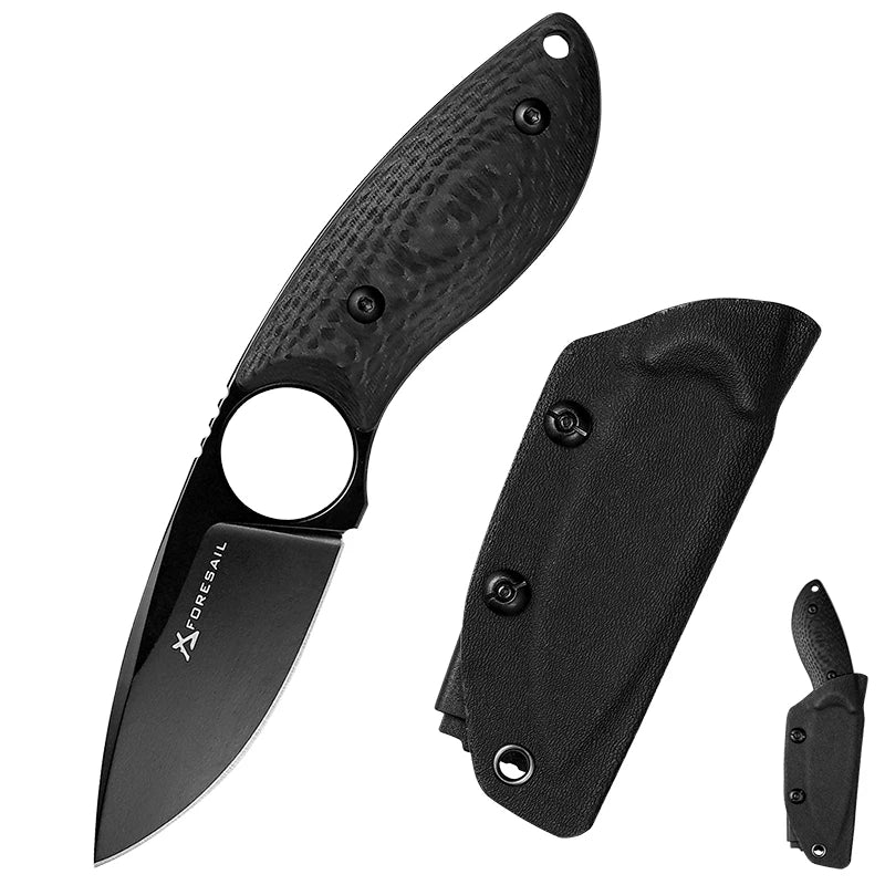 VNLA AUS10 Steel BladeKnife G10 Carbon Fiber Handle Sharp Fixed Blade Camping Kitchen Outdoor Survival Cutting Hunting EDC Knife