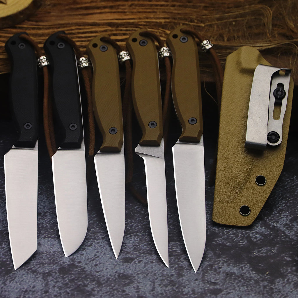 BA-KOR USA 440C steel G10 handle all-Tang outdoor camping kitchen knife + K sheath, fruit knife, hunting knife, camping knife