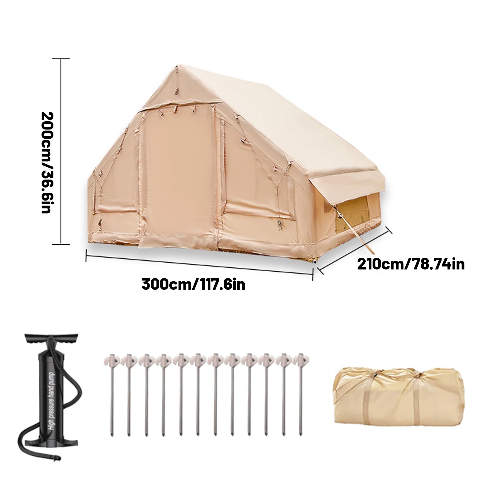 Inflatable camping tent 4-8 people with windows portable water-resistant camping tent  Four season tents
