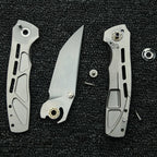 LEMIFSHE  Dukling Real M390 Blade Titanium Handle Ceramic Bearings Pocket EDC Tool Camping Kitchen Outdoor Folding Knife