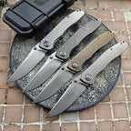 JUFULE 2025 DUK Titanium Handle Real 60+ HRC 154CM Steel Ceramic Bearings Pocket EDC Tool Camping Kitchen Outdoor Folding Knife